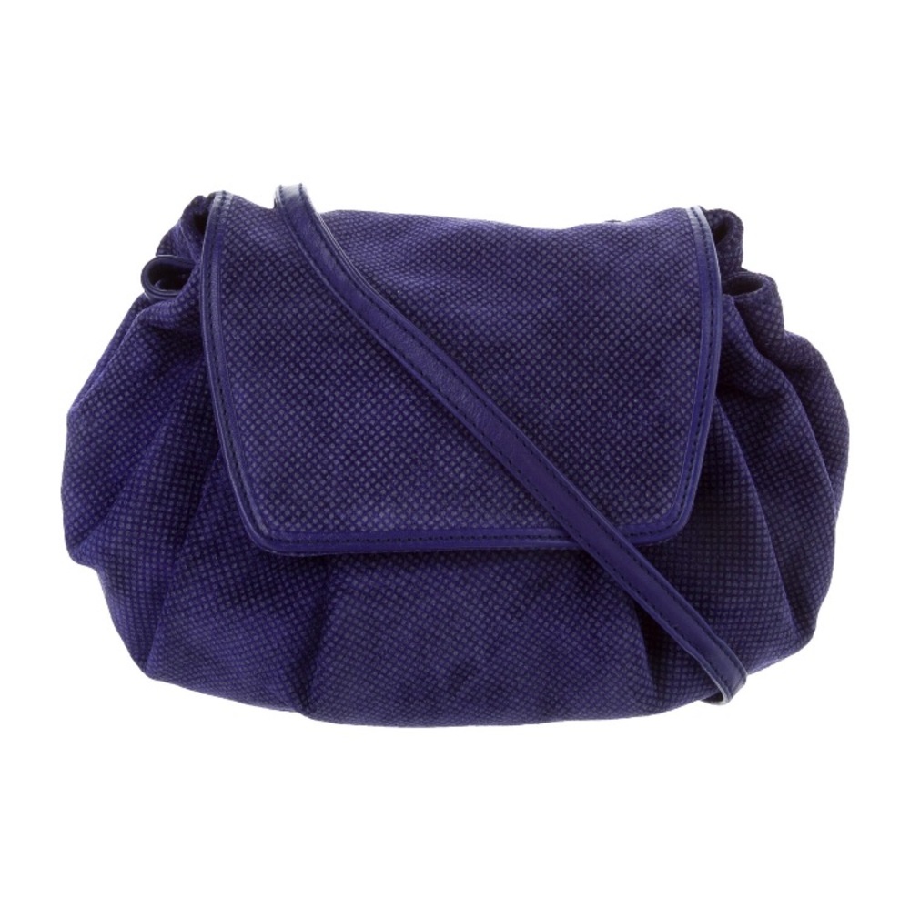 Bottega Veneta Vintage Suede Crossbody Bag Cobalt